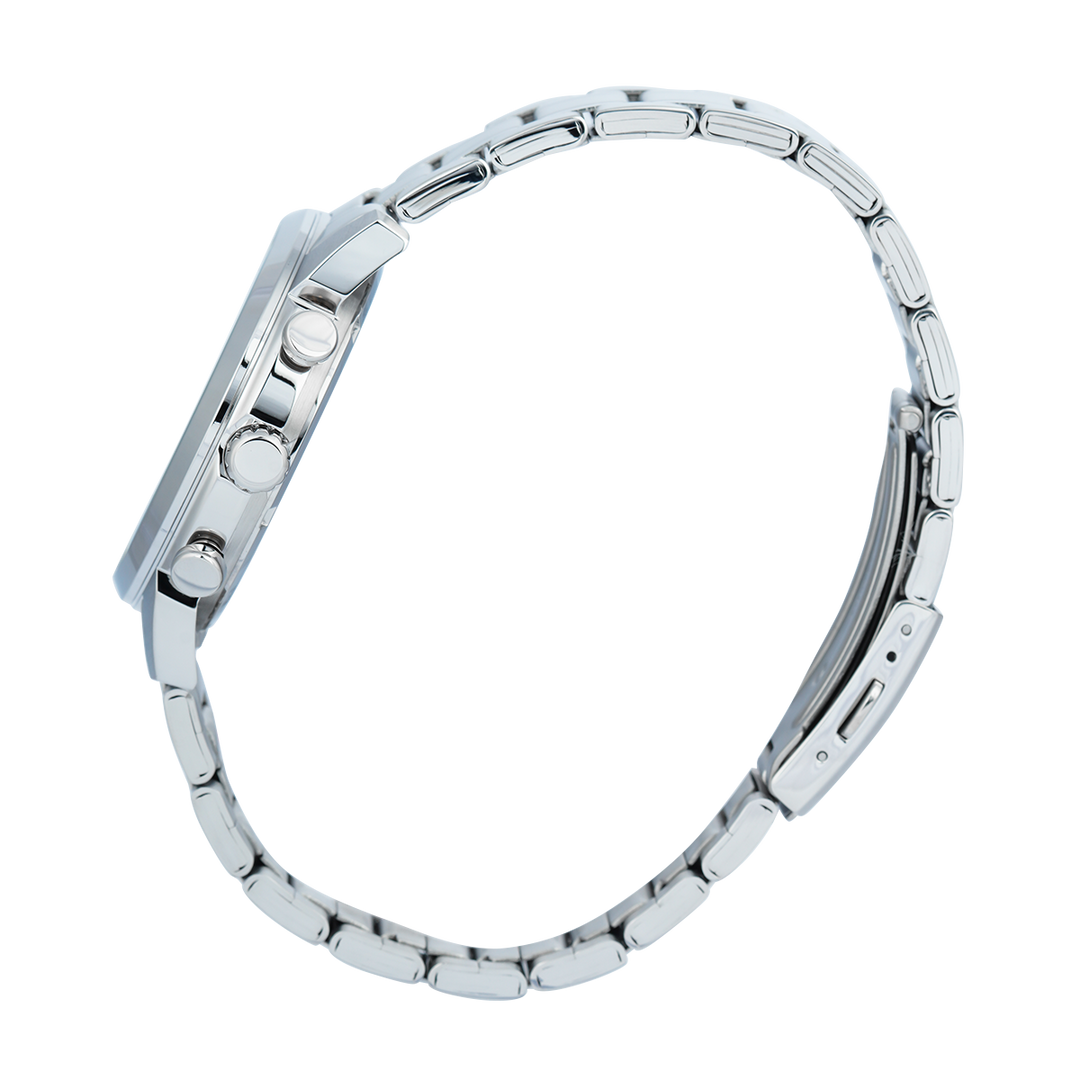 Jam Tangan Casio Standard MTP-E510D-2A Men Turquoise Dial Stainless Steel Band