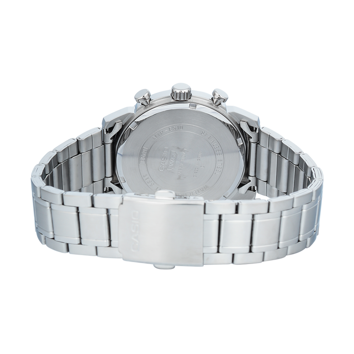 Jam Tangan Casio Standard MTP-E510D-7A Men Silver Dial Stainless Steel Band