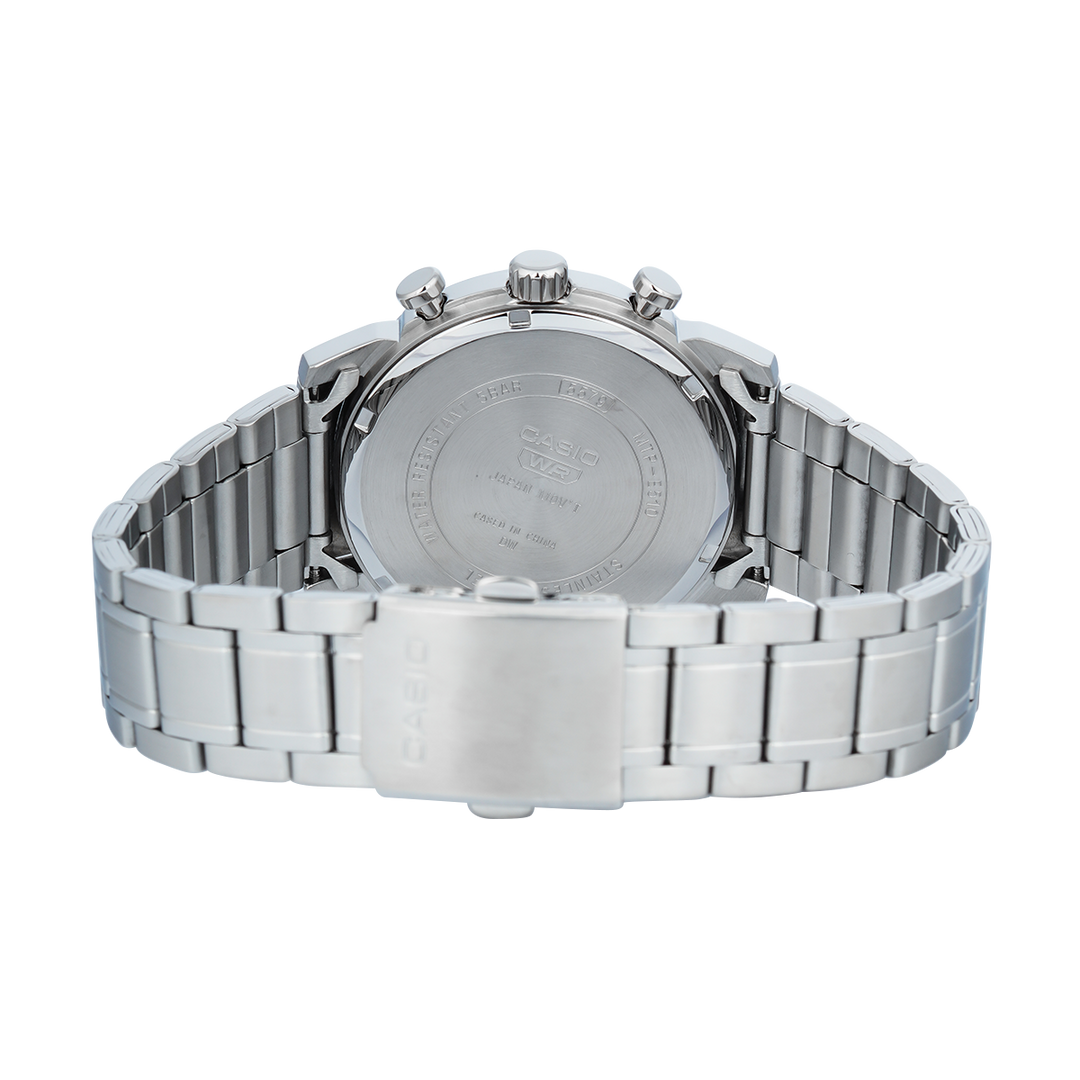 Jam Tangan Casio Standard MTP-E510D-8A Men Silver Dial Stainless Steel Band