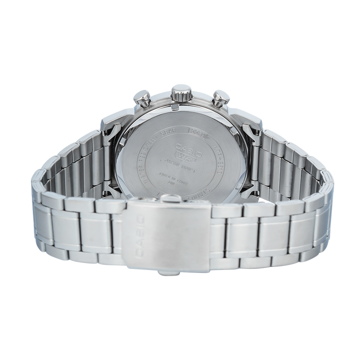 Jam Tangan Casio Standard MTP-E510D-8A Men Silver Dial Stainless Steel Band