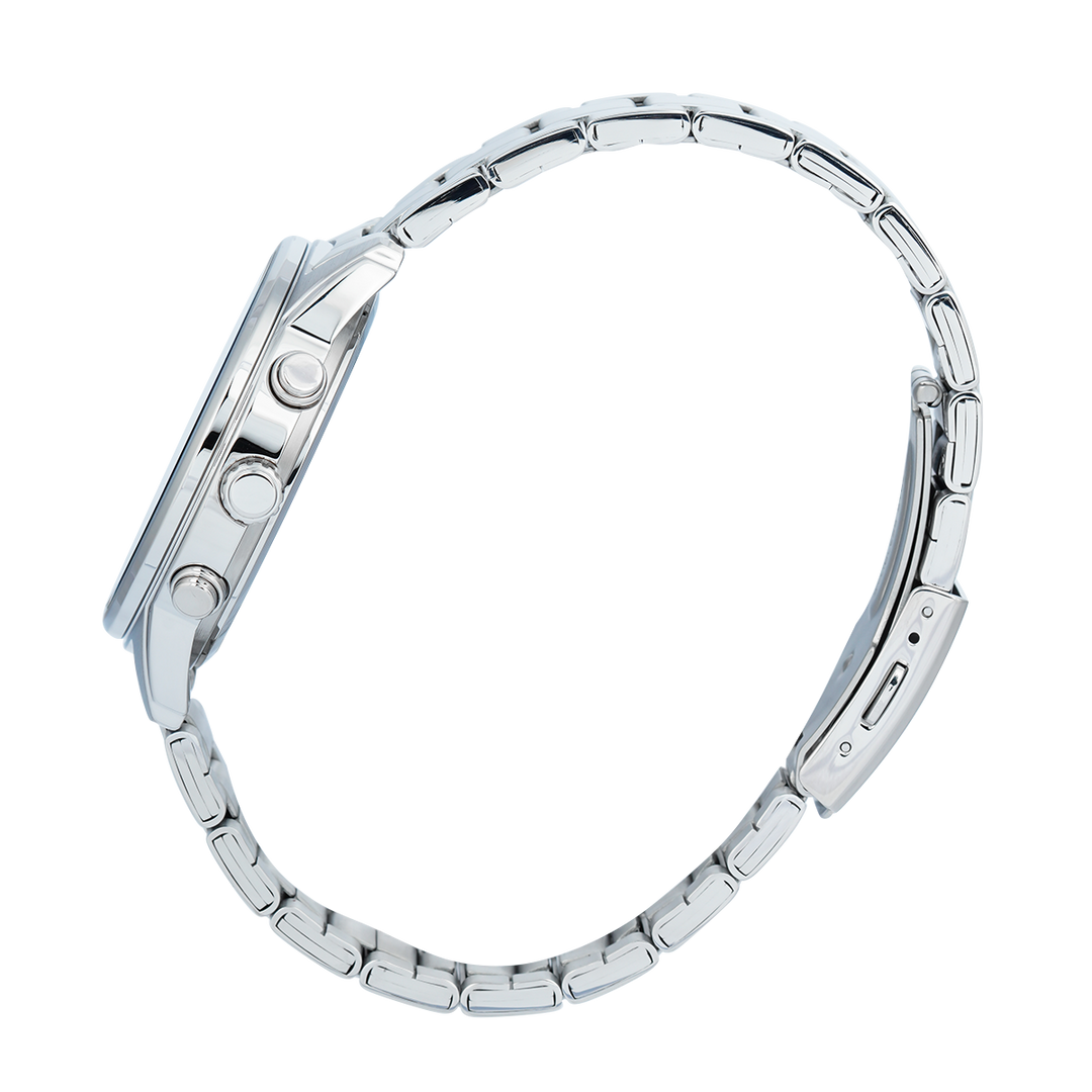 Jam Tangan Casio Standard MTP-E515D-1A Men Black Dial Stainless Steel Band