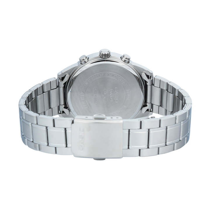 Jam Tangan Casio Standard MTP-E515D-1A Men Black Dial Stainless Steel Band