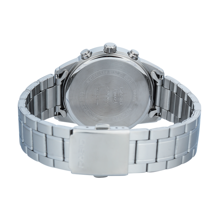 Jam Tangan Casio Standard MTP-E515D-2A1 Men Blue Dial Stainless Steel Band