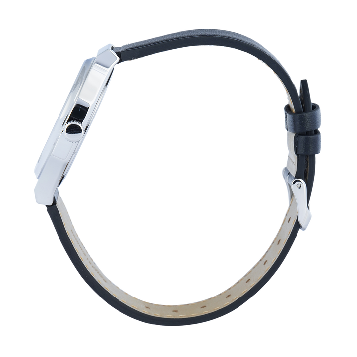 Jam Tangan Casio General MTP-E735L-8A Men Black Dial Black Leather Band