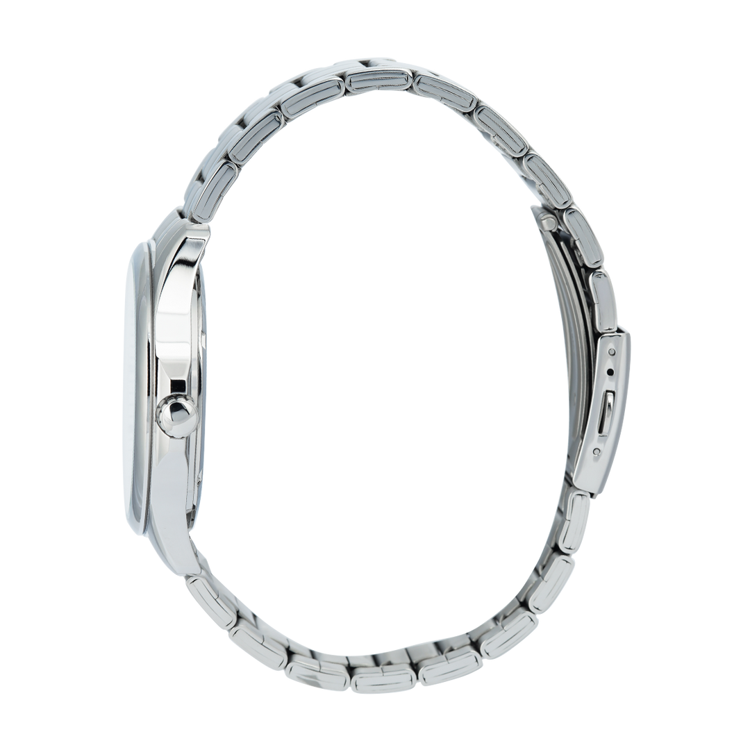 Jam Tangan Casio General MTP-M100D-7A Men Moon Phase Silver Dial Stainless Steel Band