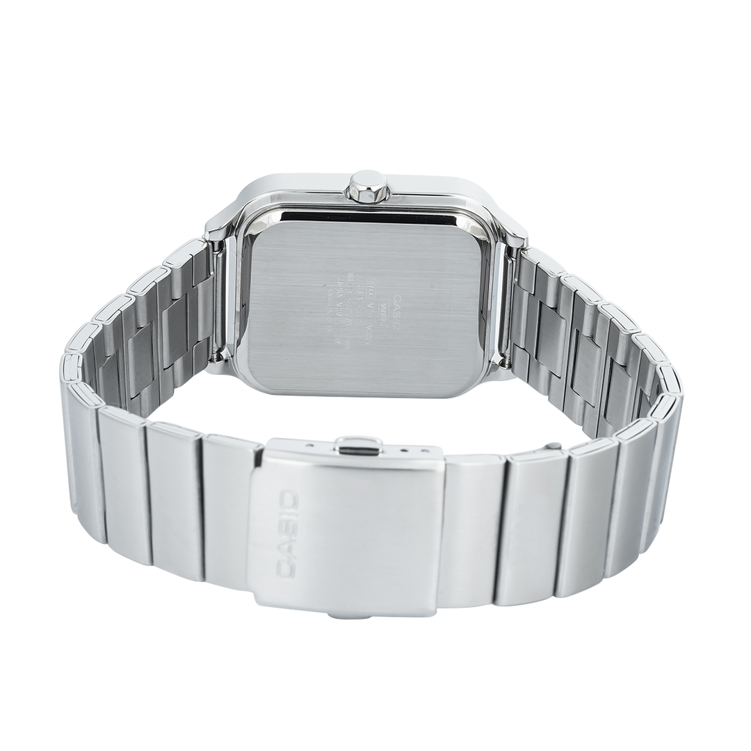 Jam Tangan Casio General MTP-M305D-9A Men Moon Phase Gold Dial Stainless Steel Strap