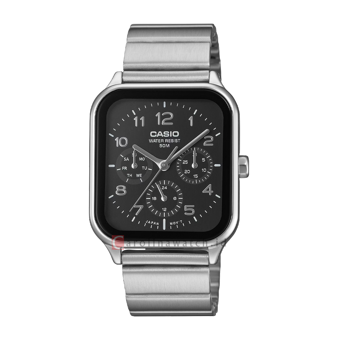 Jam Tangan Casio General MTP-M306D-1A Men Black Dial Stainless Steel Band