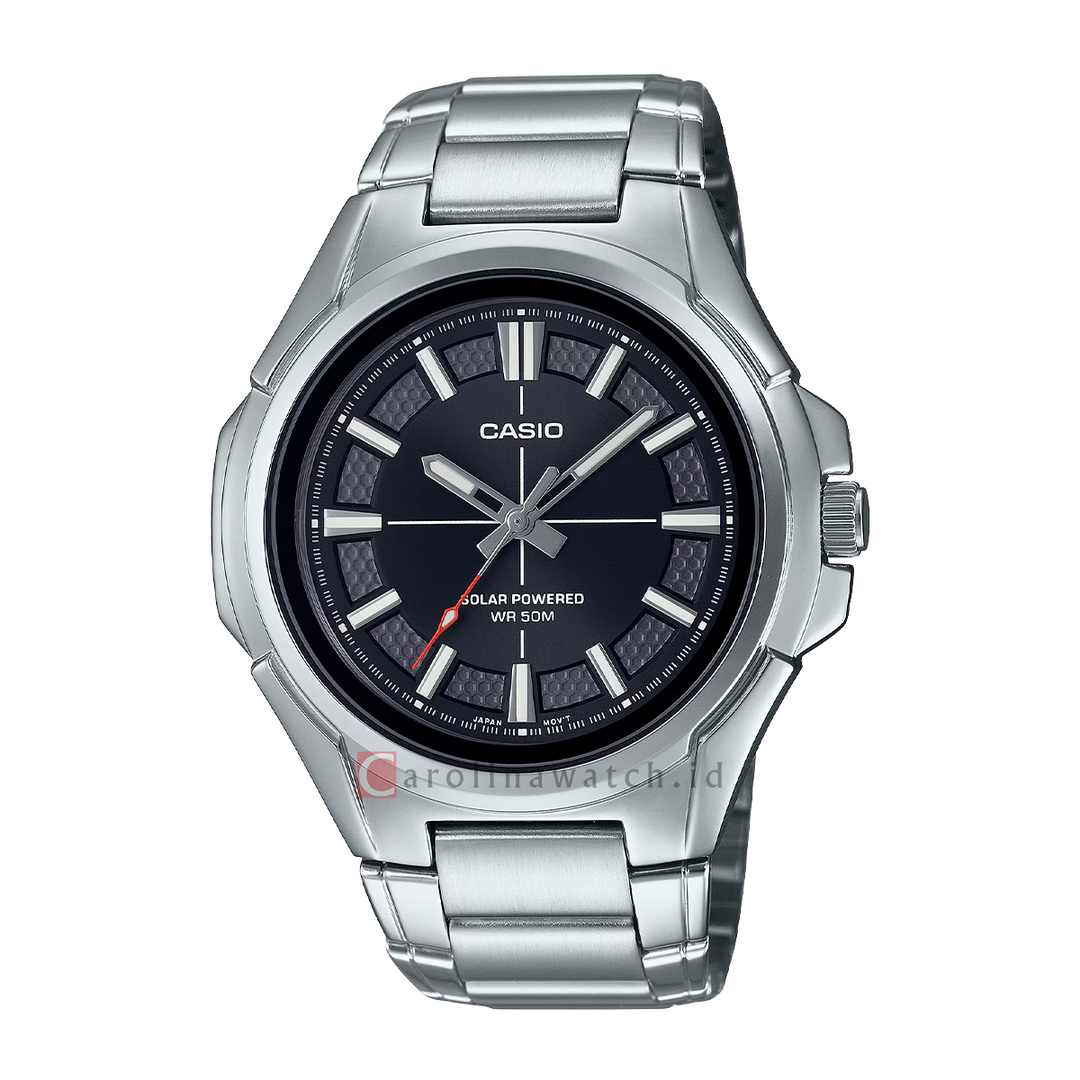 Jam Tangan Casio Standard MTP-RS100D-1A Men Black Dial Stainless Steel Band