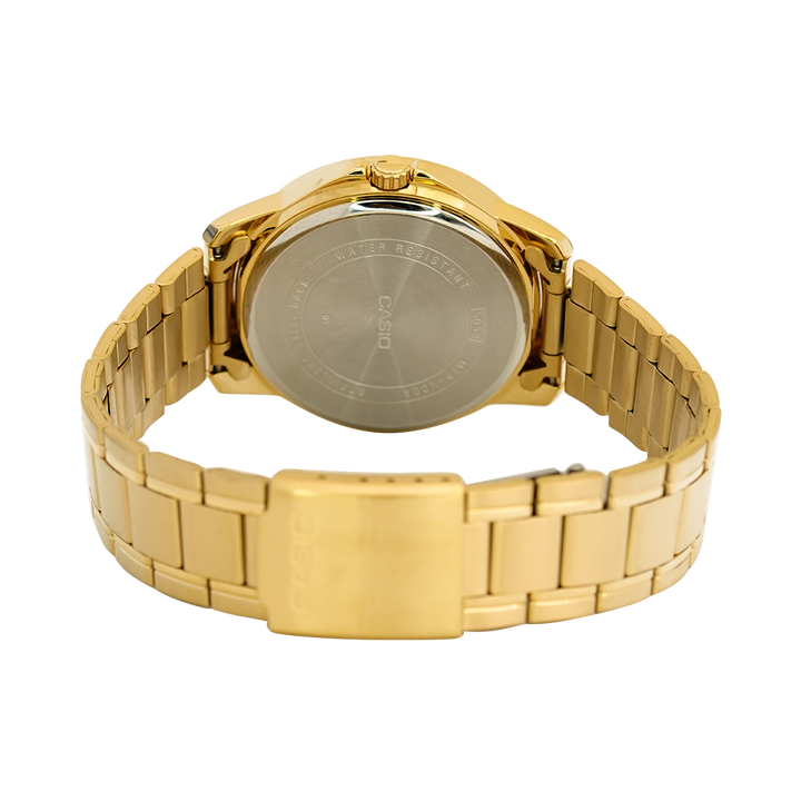 Jam Tangan Casio General MTP-V004G-7B2 Men White Dial Gold Stainless Steel Band