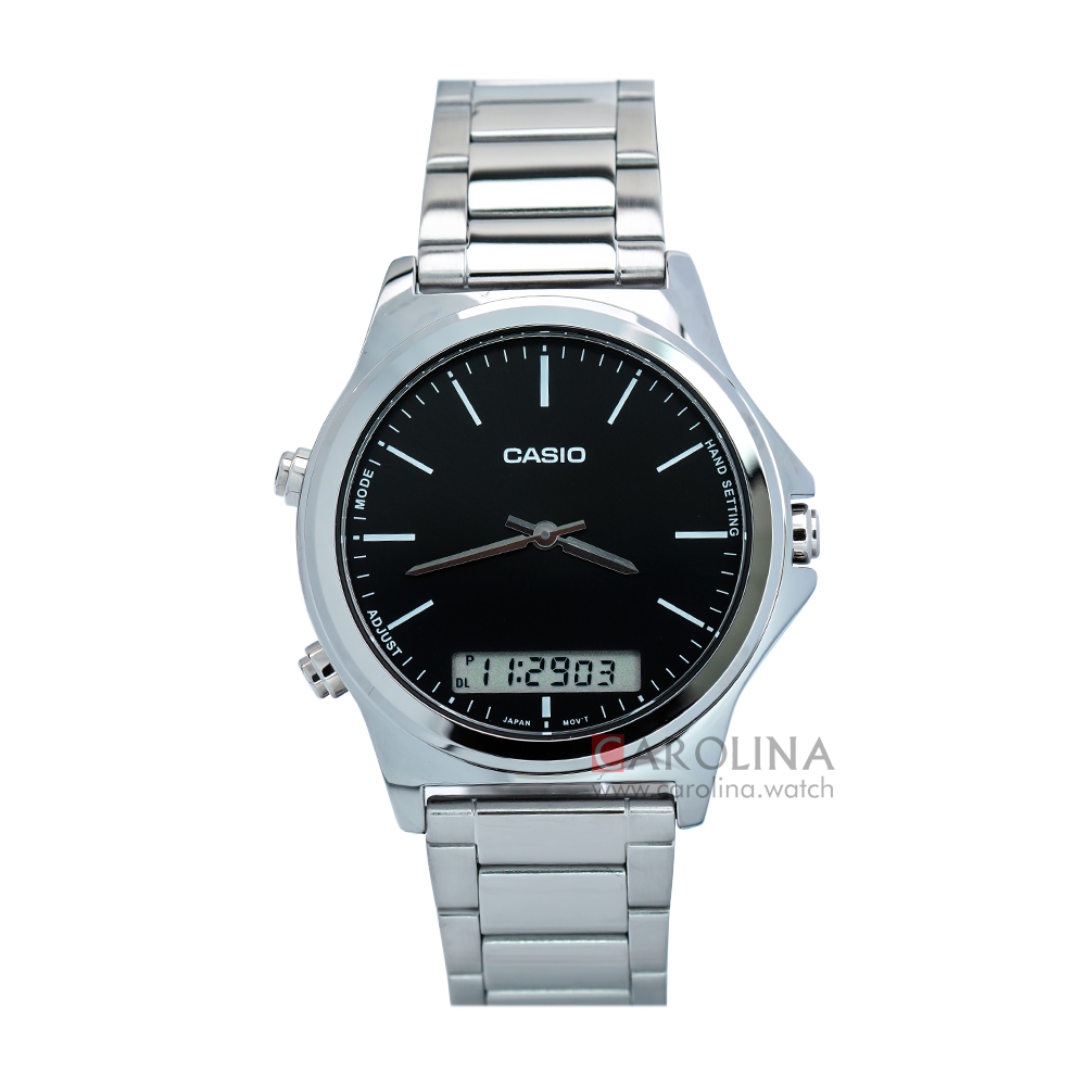 Jam Tangan Casio General MTP-VC01D-1E Men Black Dial Stainless Steel Band