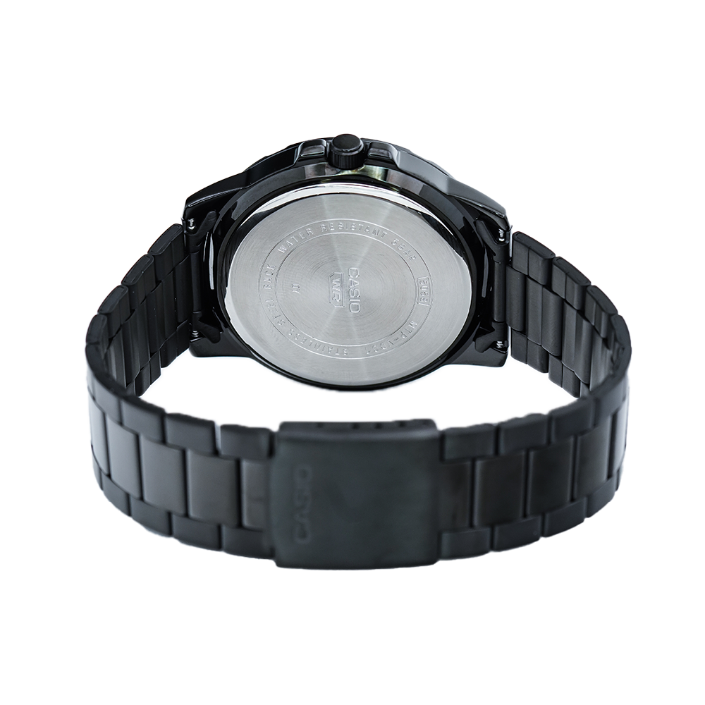 Jam Tangan Casio MTP-VD01B-1B Men Black Dial Black Stainless Steel Strap