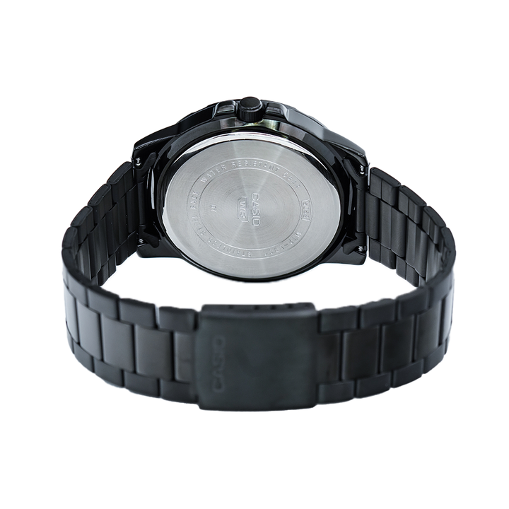 Jam Tangan Casio MTP-VD01B-1B Men Black Dial Black Stainless Steel Strap