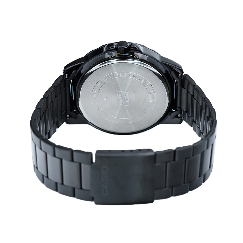Jam Tangan Casio MTP-VD01B-5B Men Black Dial Black Stainless Steel Band