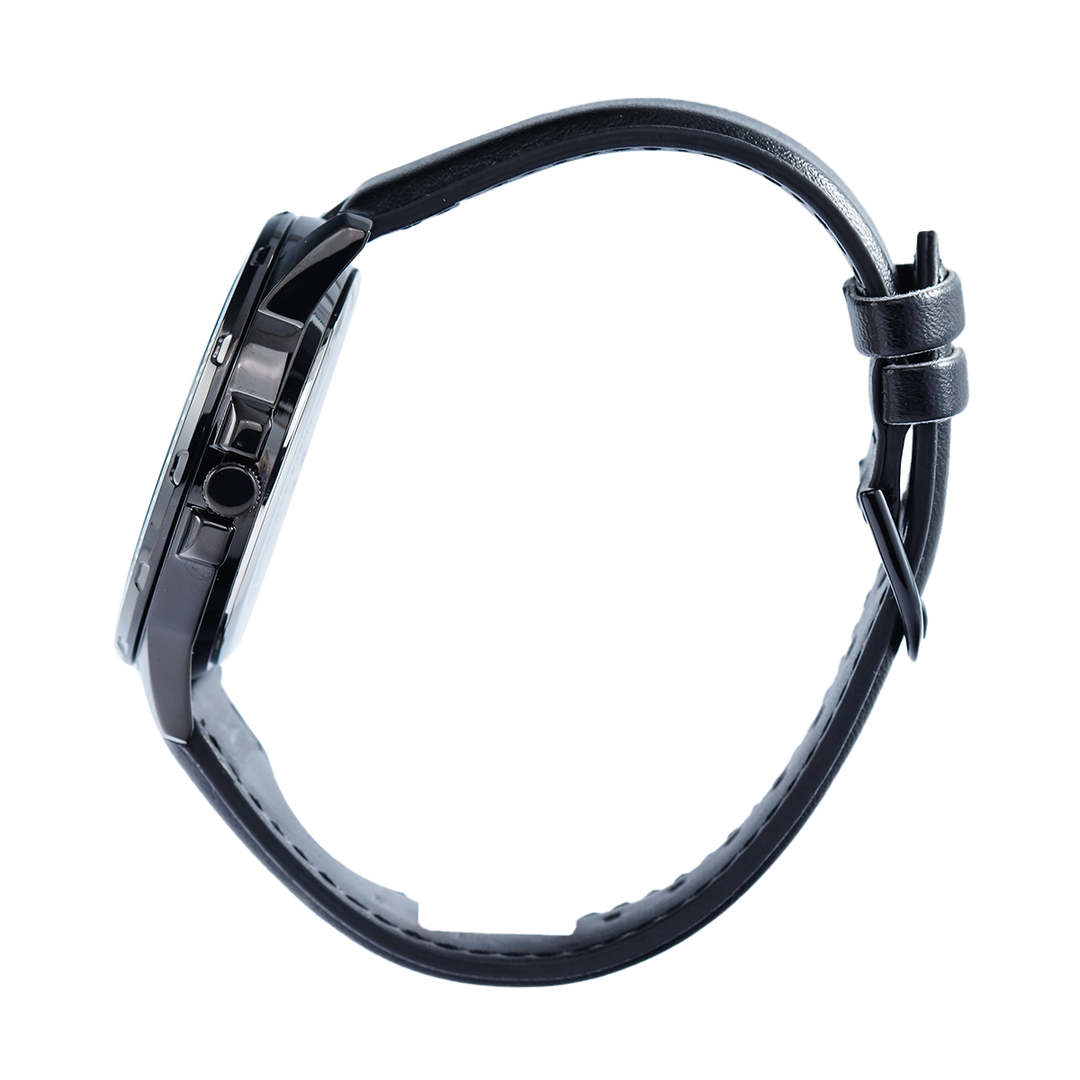 Jam Tangan Casio MTP-VD01BL-1B Men Black Dial Black Leather Band