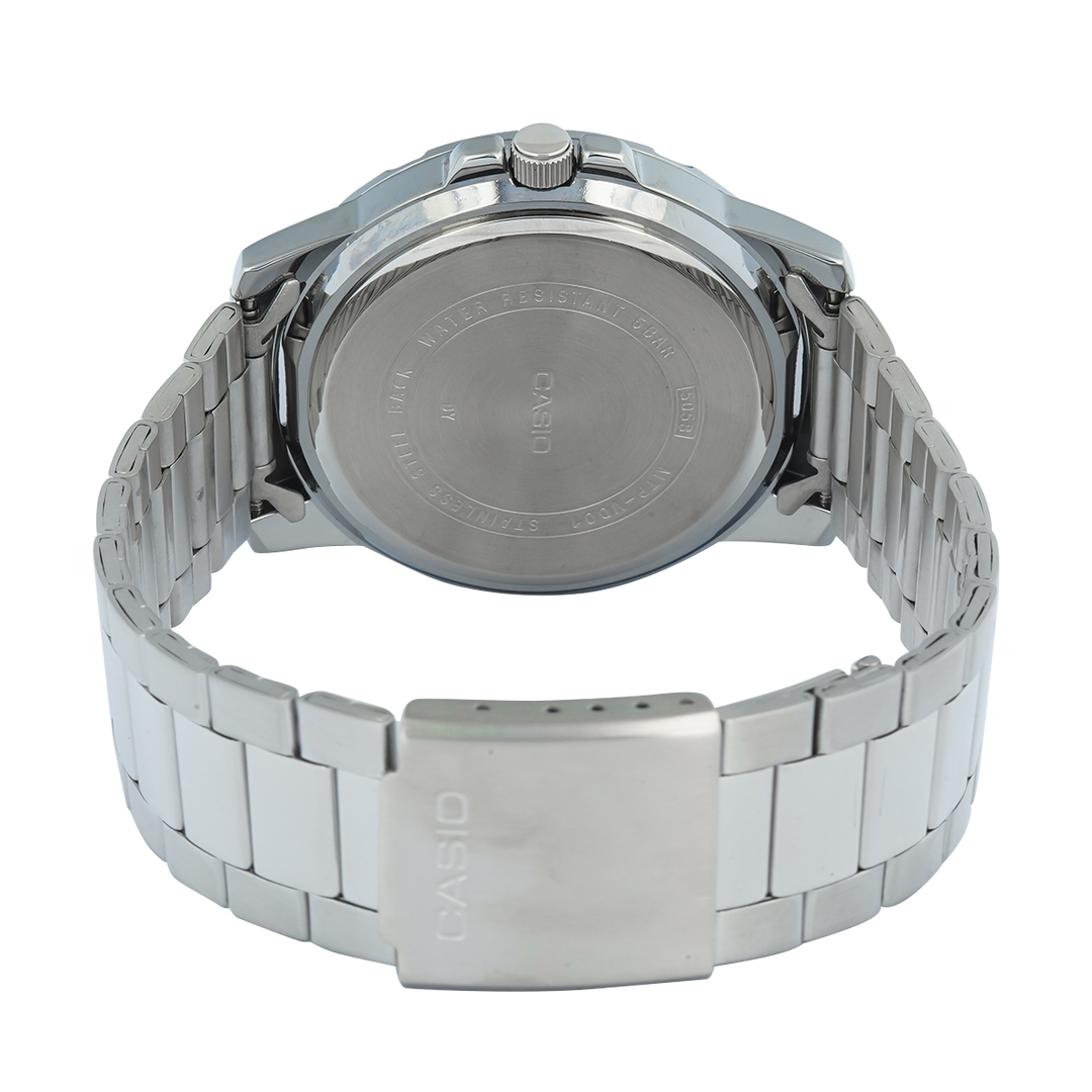 Jam Tangan Casio General MTP-VD01D-2E Men Enticer Men Blue Dial Stainless Steel Band