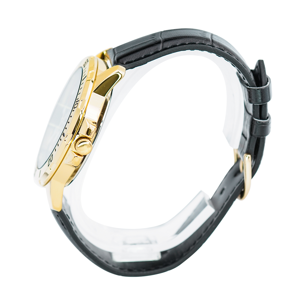 Jam Tangan Casio General MTP-VD01GL-1E Men Black Dial Black Leather Band