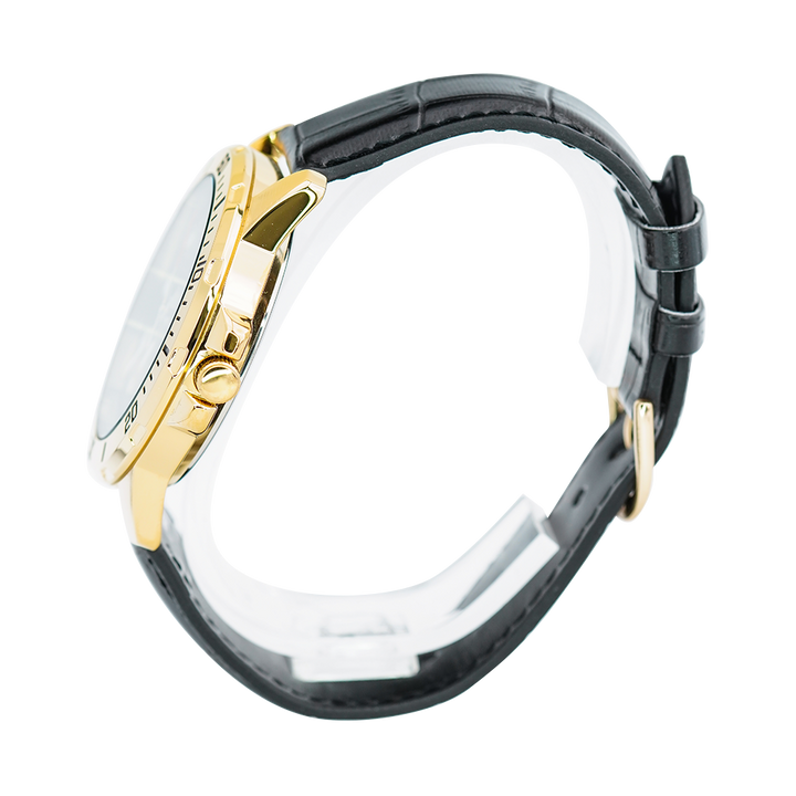 Jam Tangan Casio General MTP-VD01GL-1E Men Black Dial Black Leather Band