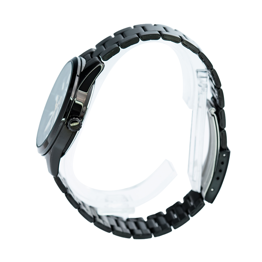 Jam Tangan Casio MTP-VD02B-1E Men Black Dial Black Stainless Steel Band