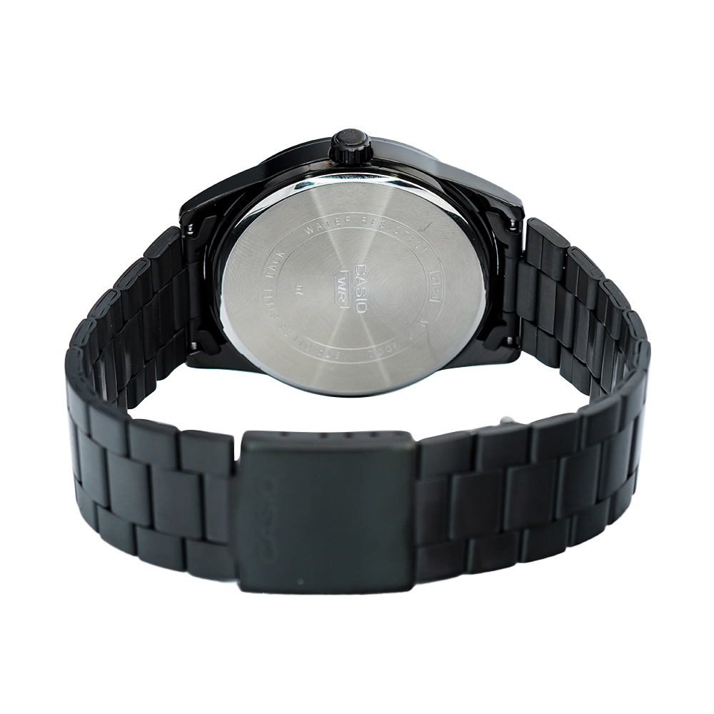Jam Tangan Casio MTP-VD02B-1E Men Black Dial Black Stainless Steel Band
