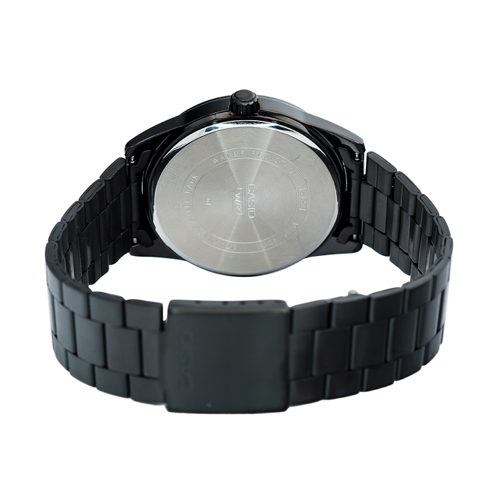 Jam Tangan Casio MTP-VD02B-1E Men Black Dial Black Stainless Steel Band