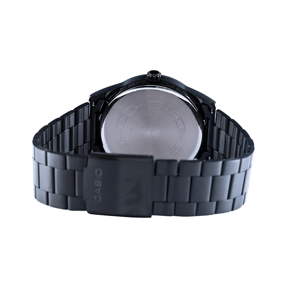 Jam Tangan Casio MTP-VD03B-7A Men White Dial Black Stainless Steel Band