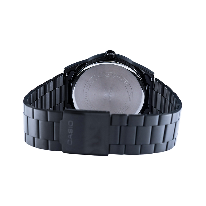 Jam Tangan Casio MTP-VD03B-7A Men White Dial Black Stainless Steel Band