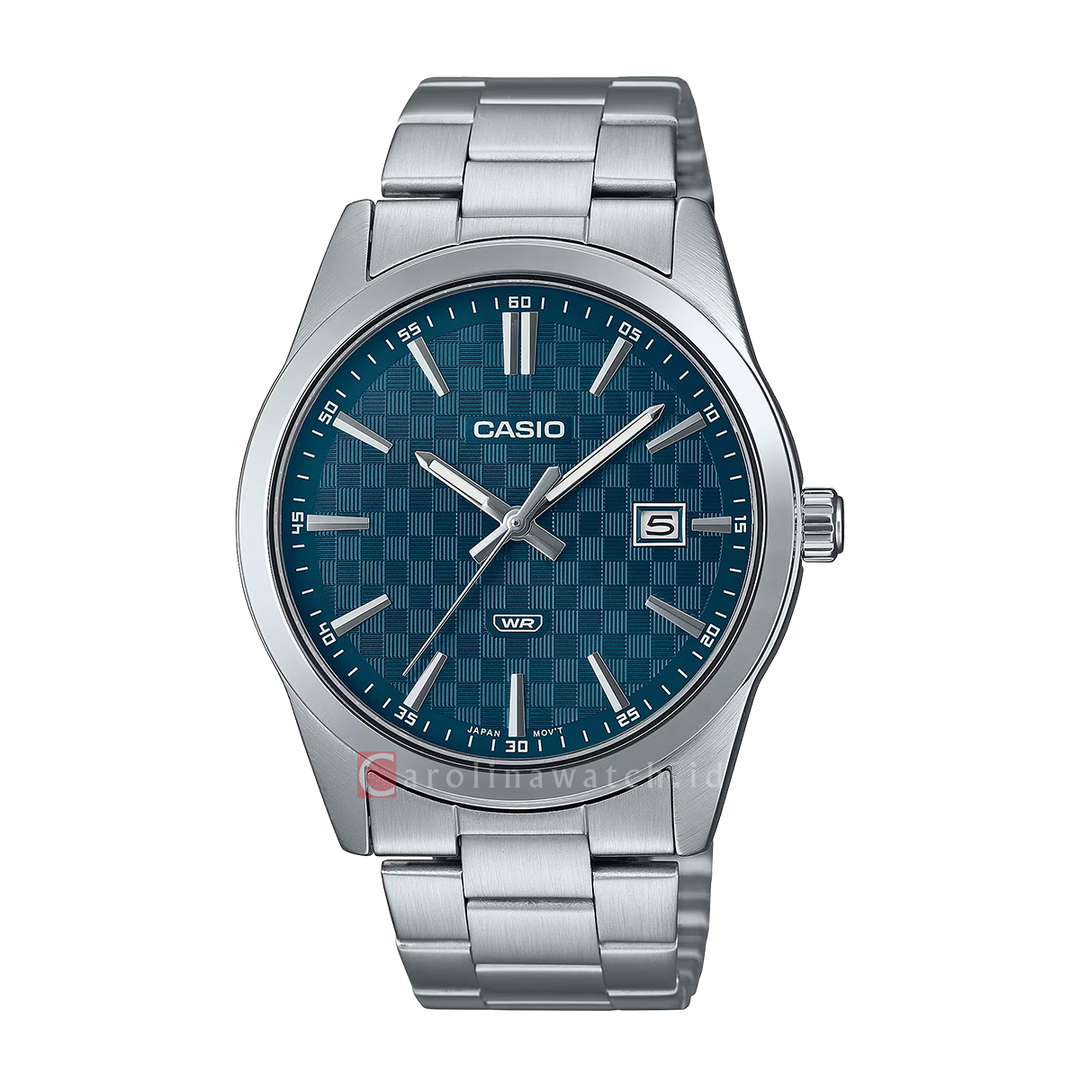 Jam Tangan Casio MTP-VD03D-2A2 Men Blue Dial Stainless Steel Band