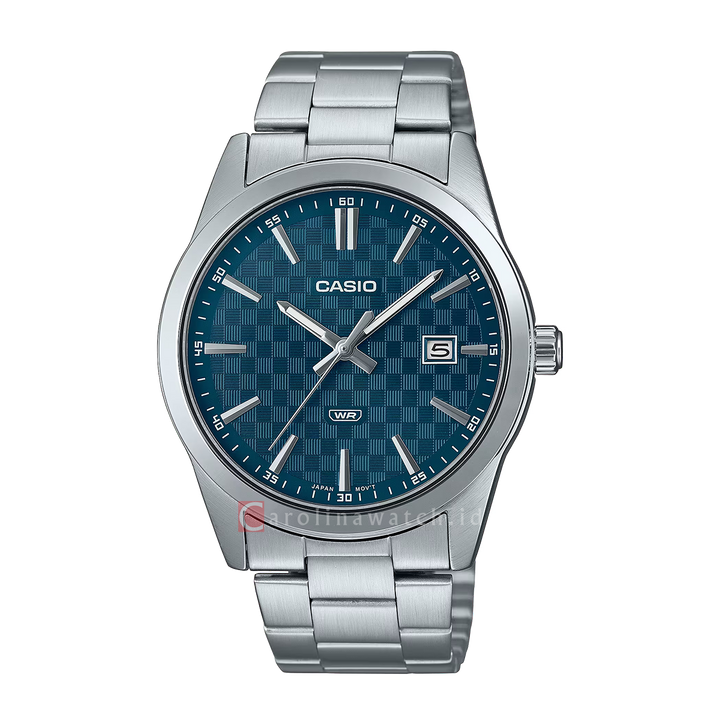 Jam Tangan Casio MTP-VD03D-2A2 Men Blue Dial Stainless Steel Band