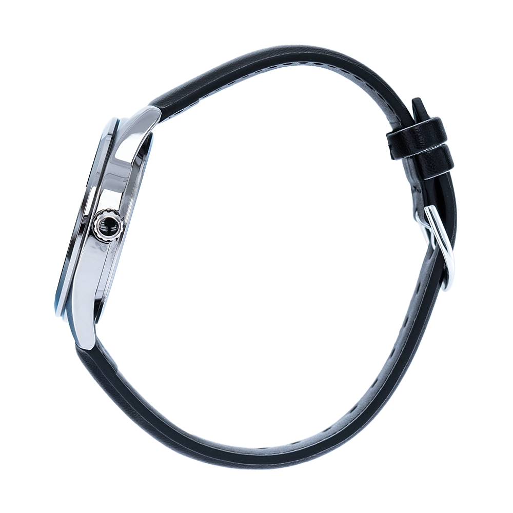 Jam Tangan Casio MTP-VD03L-1A Men Black Dial Black Leather band