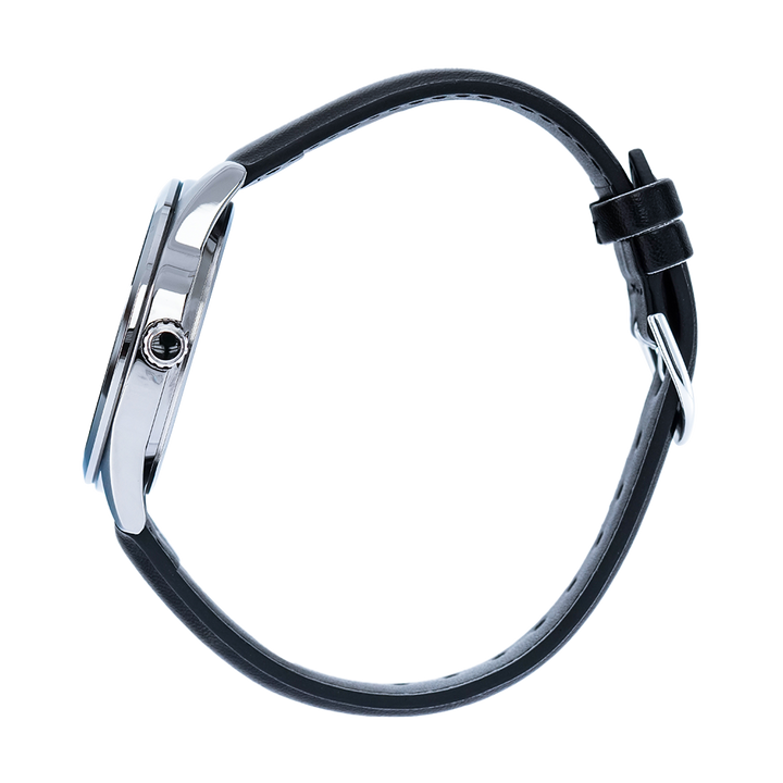 Jam Tangan Casio MTP-VD03L-1A Men Black Dial Black Leather band