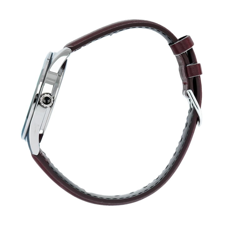 Jam Tangan Casio MTP-VD03L-5A Men Silver Dial Brown Leather band