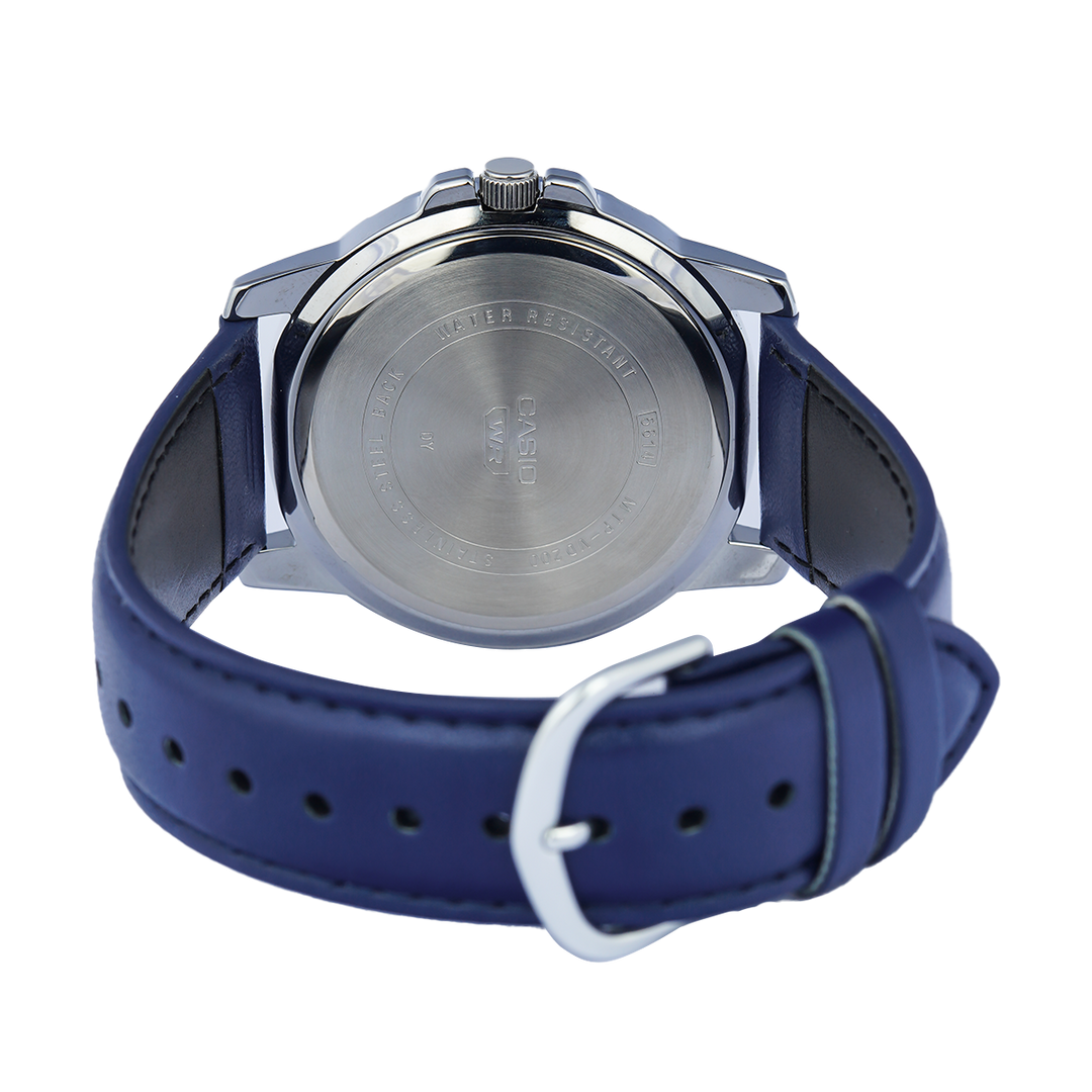 Jam Tangan Casio General MTP-VD200L-2B Men Blue Dial Blue Leather Band