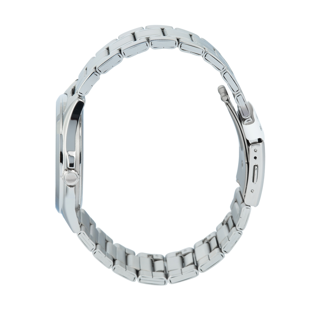 Jam Tangan Casio Standard MTS-115D-1A Men Black Dial Stainless Steel Band