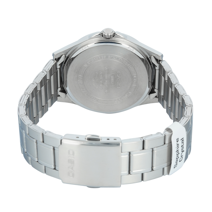 Jam Tangan Casio Standard MTS-115D-1A Men Black Dial Stainless Steel Band