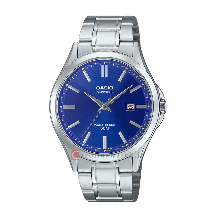 Jam Tangan Casio Standard MTS-115D-2A1 Men Blue Dial Stainless Steel Band