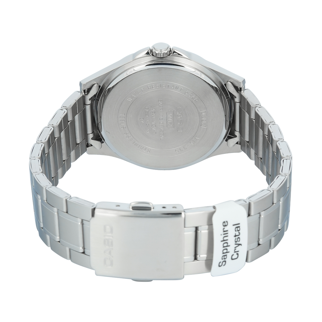 Jam Tangan Casio Standard MTS-115D-2A2 Men Light Blue Dial Stainless Steel Band