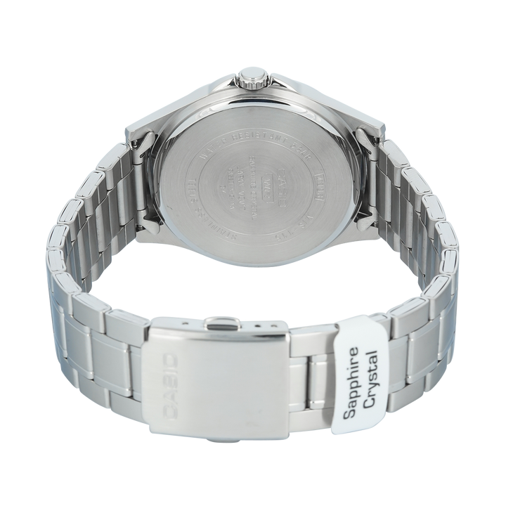 Jam Tangan Casio Standard MTS-115D-2A2 Men Light Blue Dial Stainless Steel Band