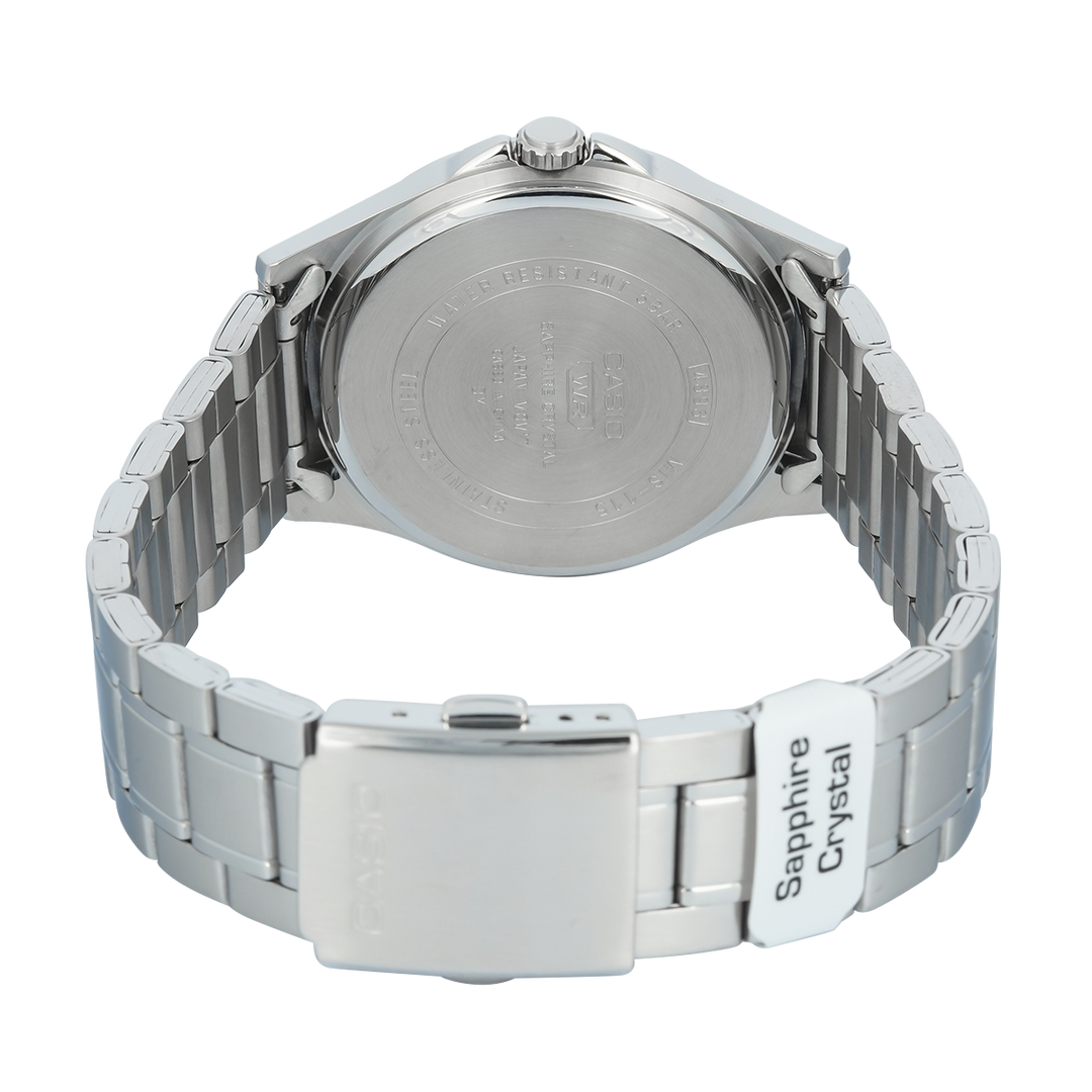 Jam Tangan Casio Standard MTS-115D-8A Men Grey Dial Stainless Steel Band