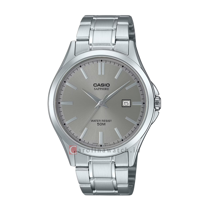 Jam Tangan Casio Standard MTS-115D-8A Men Grey Dial Stainless Steel Band