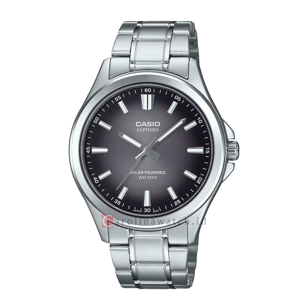 Jam Tangan Casio MTS-RS100D-1A Men Black Gradation Dial Stainless Steel Band