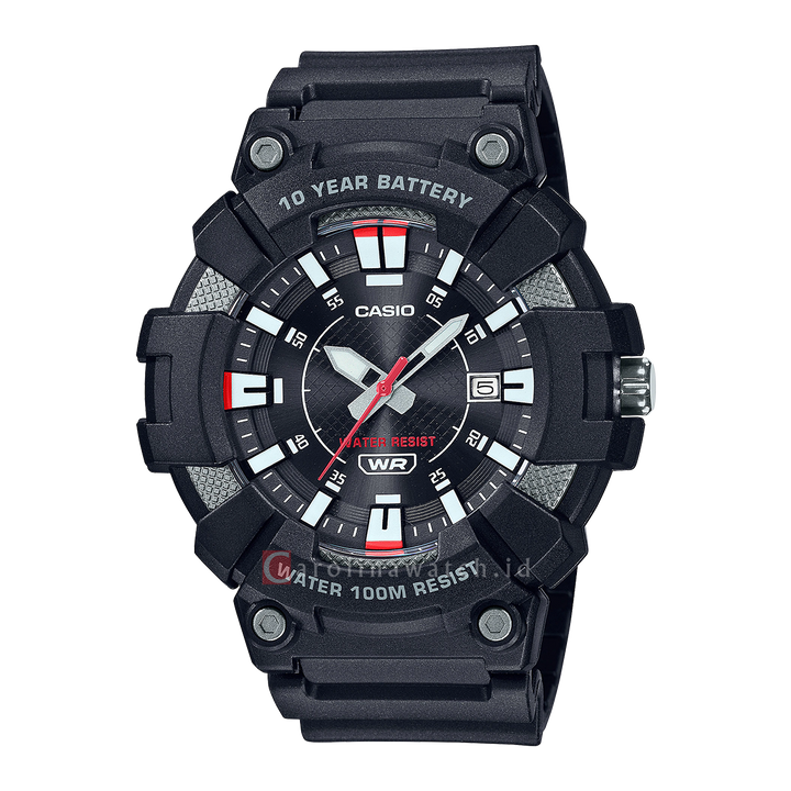 Jam Tangan Casio MW-610H-1A Men Black Dial Black Resin Band