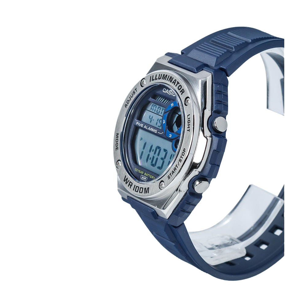 Jam Tangan Casio MWD-100H-2A Men Illuminator Digital Dial Blue Resin Band