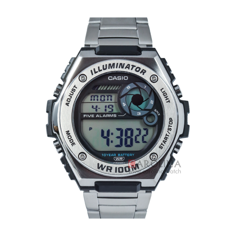 Jam Tangan Casio MWD-100HD-1A Men Illumination Digital Dial Stainless Steel Band