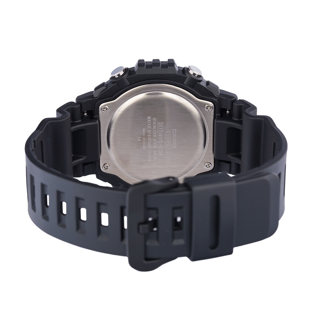 Jam Tangan Casio MWD-110HB-1B Men Digital Dial Black Resin Band