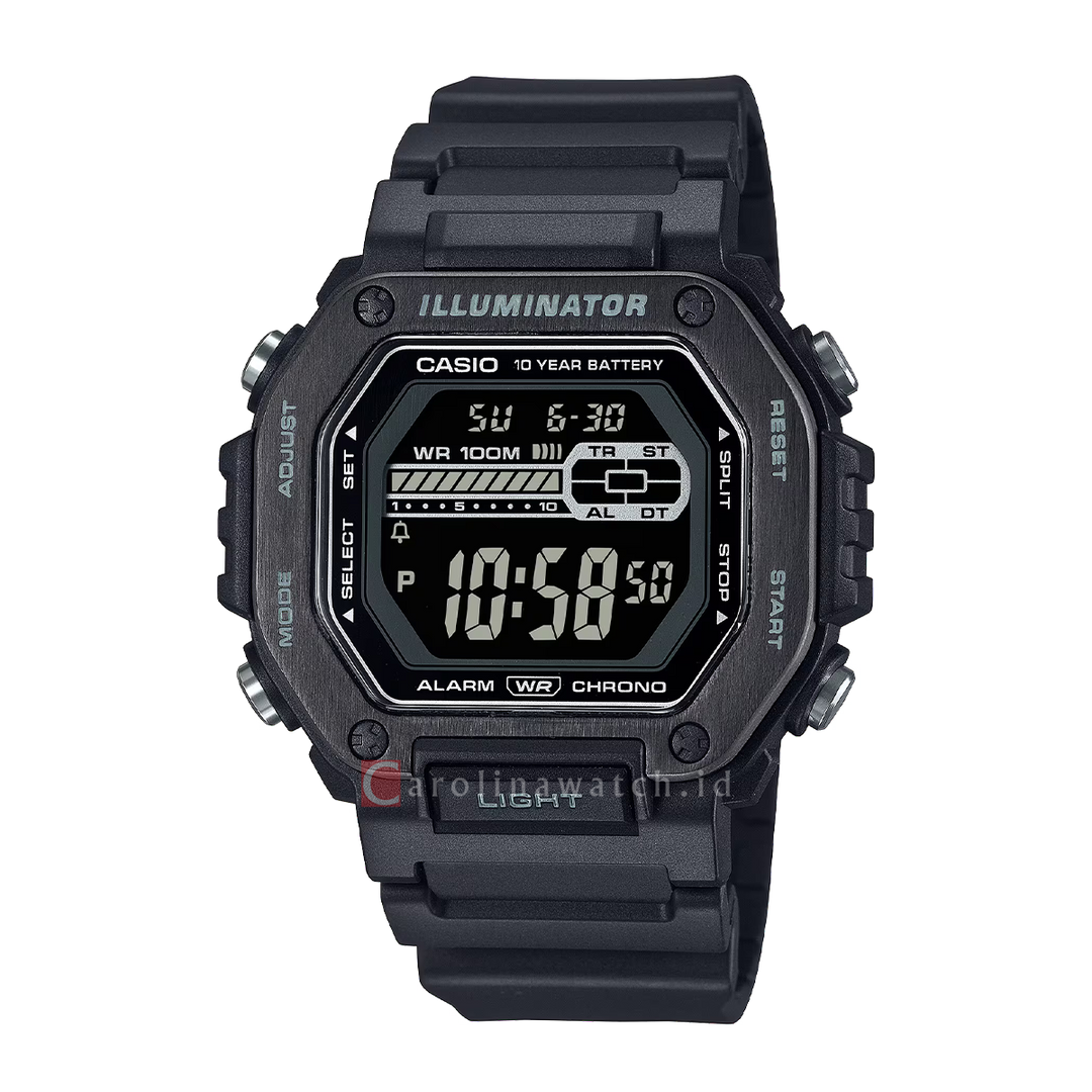 Jam Tangan Casio MWD-110HB-1B Men Digital Dial Black Resin Band
