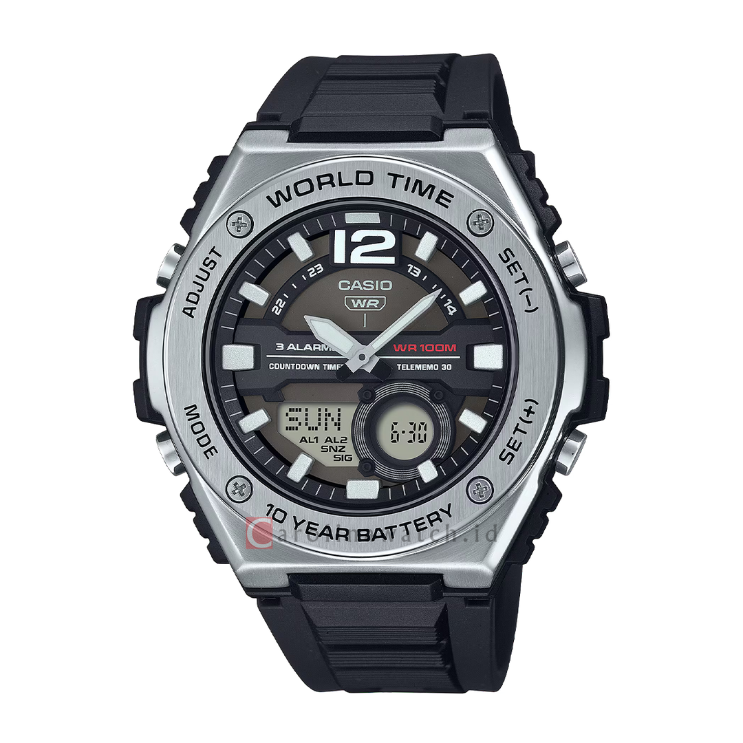 Jam Tangan Casio MWQ-100-1A Men Black Dial Black Resin Band