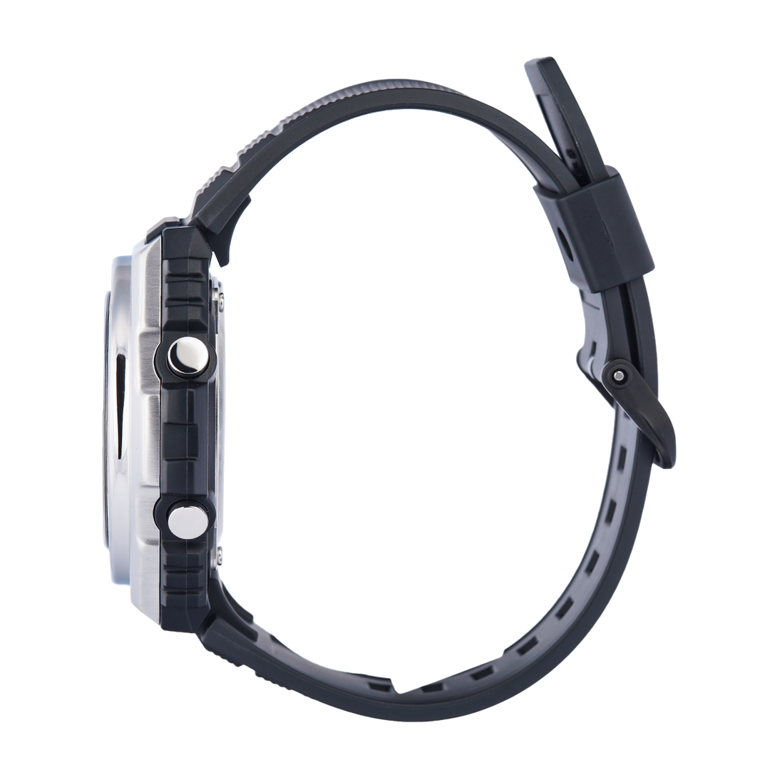 Jam Tangan Casio MWQ-100-2A Men Blue Dial Black Resin Band