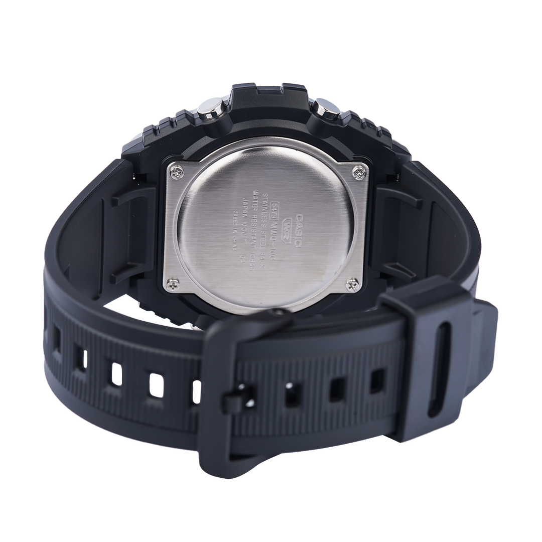 Jam Tangan Casio MWQ-100-2A Men Blue Dial Black Resin Band