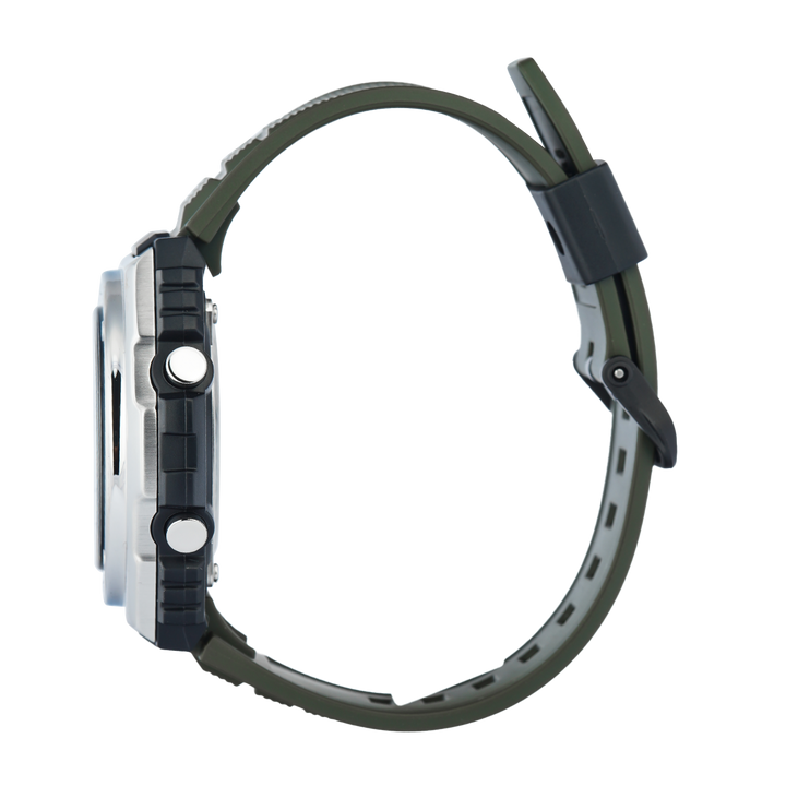 Jam Tangan Casio MWQ-100-3A Men Green Dial Black Resin Band