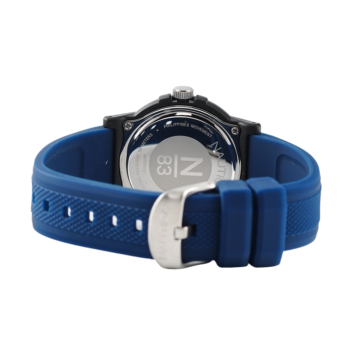Jam Tangan NAUTICA Es Pujols NAPEPS101 Men Blue Dial Blue Rubber Strap